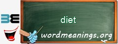 WordMeaning blackboard for diet